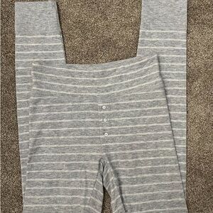 Aerie Light Grey Striped PJ Pants